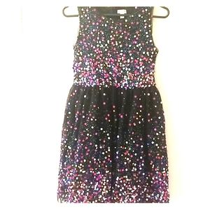 Girls XL 14/16 Black Multi-color Sequin Dress